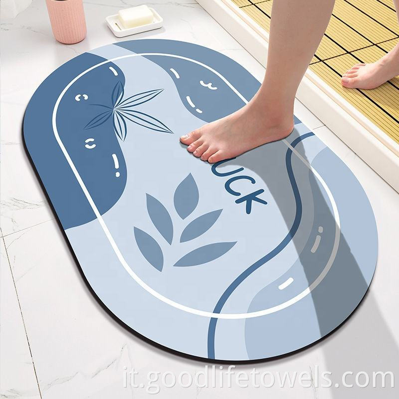 Anti Slip Soft Rubber Diatomite Bathroom Bath Mats